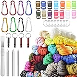 EUBSWA Paracord Set, Paracord 550 Nylonschnur 26 Farben 10 Fuß, Paracord Seil Multifunktion Enthält Seilschnalle und Nähnadeln, Geeignet für Die Herstellung von DIY Armband, Lanyard, Schlüsselb