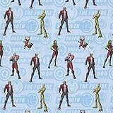 Cretonne Lizenzstoff „Guardians of the Galaxy“ | Marvel – hellblau — Meterware ab 0,5m — STANDARD 100 by OEKO-TEX® Produktklasse I — zum Nähen von Babydekoration, Homeaccessoires und Kinder Dek