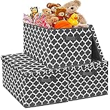 Große Aufbewahrungsboxen mit Deckel für Regale, faltbare Spielzeugkiste Truhe für Kinder Jungen, Stoffwürfel Organizer Korb Behälter für Kleidung, Schlafzimmer, Decke, 3 Stück, 40.5 x 30.5 x 26