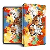 ZJHER Hülle Kindle,Auto Wake/Sleep Hülle Für Alle Modelle Kindle Paperwhite Oasis Magnetische Leichte Silikonhülle Flip Shell Rot Smart Cover - Fat Tiger,Für J9G29R