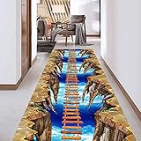 HE TUI Flurläufer, 3D-Klippenleiter, Mehrzweckteppiche, Eingangsläufer Für Die Küche, Rutschfester Langer Teppich, Länge 1 M / 1,5 M / 2 M / 2,5 M / 3 M,60x300