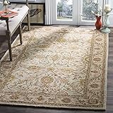 Safavieh Antiquity Collection AT17A Handmade Traditional Oriental Premium Wool Area Rug, 8'3' x 11', Ivory / Light G