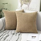 MIULEE 2er Set Kissenbezüge Kordsamt Dekokissen Kissenbezug Sofakissen Dekorativ Couchkissen Kissenhülle Bezug Weich für Wohnzimmer Schlafzimmer 50x50 cm, 20x20 Inch B