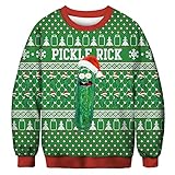 Leezeshaw Unisex Weihnachten Crewneck Sweatshirt Neuheit Xmas 3D Druck Langarm Pullover Sweatshirts Jumper T-Shirt Gr. L, Weihnachtsgurk