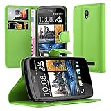 Cadorabo Hülle für HTC Desire 500 Hülle in Minz Grün Handyhülle mit Kartenfach und Standfunktion Case Cover Schutzhülle Etui Tasche Book Klapp Style Minz-Grü