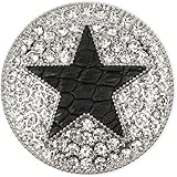 styleBREAKER runder Magnet Schmuck Anhänger für Schals, Tücher oder Ponchos, mit schwarzem Stern und Strass, Damen 05050030, Farbe:Silber/Schw