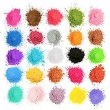 MOSUO Epoxidharz Farbe Mica Pulver, 25 Farben Seifenfarbe Set Pigmente Pulver(5g), Metallic Farben Schimmern Sie Glitter Powder, Farbpulver für Seifen Kosmetik Malerei DIY R