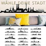 Grandora Wandtattoo Skyline Bremen I (BxH) 100 x 19 cm schwarz I Wohnzimmer Städte der Welt Aufkleber selbstklebend Wandaufkleber Wandsticker Sticker W5156