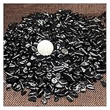 YSJJJBR Aquarium Dekorativer Stein 100g Natürlicher schwarzer Obsidian-Quarz-Kristall-Kies Degaussen Reinigung natürlicher Steine ​​und Mineralien Fischtanksteine (Size : 800g)