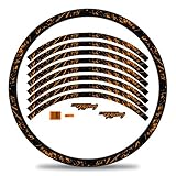 Finest Folia 16-teiliges Set Felgenrandaufkleber Sticker für Fahrrad Felgen im Racing Design Komplett Set für 27' 29' für Rennrad Mountainbike MTB Laufrad RX024 (Neon Orange, Glanz)