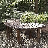 Kreative Gartenbank Außenhof Terrasse Parksitz Massivholz Fächerförmige Bank, Gartenbaumbank Wetterbeständige Korrosionsbeständige Holzbank Rückenfreie Bank Für T