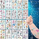 ENYACOS Meerjungfrau Tattoo Kinder Tattoos, Glitzer Temporäre Tattoos Kinder, Einhorn Meerjungfrau Dinosaurier Fußball Party Tattoos Set, Berufe Hautfreundliche Kindertattoo(B)