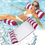 kunst für alle Aufblasbare Hängematte, Pool Float Lounge Wasserstuhl Wasser Hängematte 4-in-1 Ultrabequeme Luftmatratze Schwimmende Wasser Bett (Rosa*2)