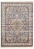 Carpeto Rugs Teppich mit Fransen Orientalisch in Beige - Wohnzimmer Schlafzimmer - Klassisch Orient Muster dicht gewebt - Kurzflor Weiche Viskose - Faser 160 x 230