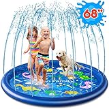 Splash Pad, 170cm, Ohuhu Wasser-Spielmatte Splash Splash Play Matte, Sommer Garten Wasserspielzeug für Baby, Kinder, Hund und H