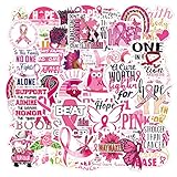 100 Stück Brustkrebs-Aufkleber mit rosa Schleifen-Aufkleber, ästhetisches Vinyl, wasserdicht, Pflege für Frauen, Gesundheit, Aufkleber für Wasserflaschen, Laptop, Skateboard, Gepäck, Comp
