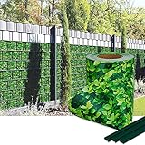 Sichtschutz Zaun PVC Anthrazit, Zaun Sichtschutz Sichtschutzstreifen Sichtschutz Rolle Doppelstabmatten Zaun 30 Befestigungsclips Wetterfest Windschutz Zaunfolie Garten Gartenzaun,19 * 700
