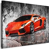 Myartstyle - Bilder Auto Lamborghini 60 x 40 cm Leinwandbilder XXL - 1 Teilige Wandbilder Sport Kunstdrucke w-a-2024-61