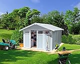 Utility Gartenhaus V11 2-türig grau/weiß