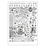 Lovenails XXL Schrift Stamping Schablone I mit Buchstaben und Kalligrafie I Motive: Love Paris Hochzeit #2
