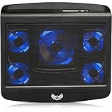 SKGAMES Notebook Laptop Kühler Gamer Kühlpad Ständer Kühlmatte Cooler Cooling Pad Unterlage für 10 - 17 Zoll, 5 x LED Lüfter, 2 x AN/AUS Schalter, 2 x USB-Port, Schw