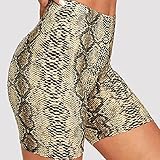 ShSnnwrl Damenshorts Women Leopard Cotton Print Women Casual Snake Print Fitness Lady fimmel Workout Slim Casual High Waist Casual Biker E