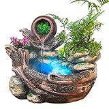 Figur Brunnen Desktop Wasserbrunnen Innenluftbefeuchter Brunnen Kreativer Gartentisch Wasserfallbrunnen Landschaftsdekoration Tischb