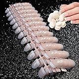 Falsche Nägel, 240 Stück 12 verschiedene Größen Natürliche französische Künstliche Fingernägel und False Nail Tips, French Style ABS Fake Nails für DIY Maniküre Dek