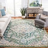 Safavieh Madison Collection MAD447Y-10 Boho Medallion Distressed Area Rug 10' x 14' Green/T