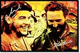 TPCK Che Guevara und Fidel Castro Kunstdruck (mit signierter Autogramm Nachbildung) Hochglanz Poster - Größe: 38 x 25