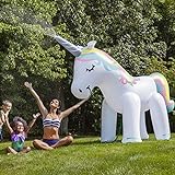 Aufblasbar Einhorn Sprinkler Spielzeug, Kinder Summer Outdoor Wasser Sprinkler Giant Unicorn Garten Wasserspielzeug 180