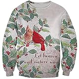 SJJMYM Herren Zipper Hoodie Red Bird 3D Overall Printing Harajuku Sweatshirt Unisex Hoodie,Sweatshirt,S