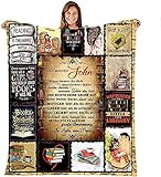 Tiamy Personalisierte Decke Flanelldecke Kuscheldecke Geschenke An Meine Tochter Mama Papa Ermutigen Und Lieben,Flauschige Cuddly Blanket for Christmas, Birthday, Graduation,Papa zu Sohn J-150x200
