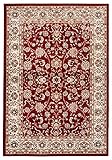 Carpeto Rugs Traditioneller Orientalischer Teppich mit Blumen - Kurzflor - Weich Teppich für Wohnzimmer, Schlafzimmer, Esszimmer - ÖKO-TEX Wohnzimmerteppich - Teppiche - Rot weinrot - 160 x 230