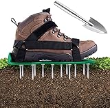Ohuhu Rasenbelüfter Rasenlüfter Vertikutierer Rasen Vertikutierer Rasen Nagelschuhe, Universalgröße passt Schuhe oder Stiefel für Dein Rasen oder H