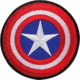 Captain America Schild bestickt zum Aufnähen oder Aufbügeln, für T-Shirts, Taschen, C