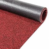 ANRO Fußmatte Schmutzfangmatte Teppich Läufer Sauberlaufmatte Indoor Outdoor Flur Eingang Poet Rot 100x400
