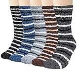 Chalier 5 Paar Kuschelsocken Herren Bettsocken Kuschel Flauschig Weiche Socken Haussocken Warme Dicke Business Herren Socken 42-47(EU) MEHRWEG