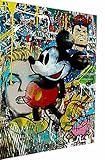 Magic Canvas Art - Bilder Pop Art Disney Micky Maus Leinwandbild 1- teilig Hochwertiger Kunstdruck modern Wandbilder Wanddekoration Design Wand Bild, Größe: 40 x 30