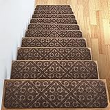 Aijuke 15pcs Treppenmatte Selbstklebende Treppenstufenmatte Treppe Anti-Rutsch-Bodenmatte Maschinenwaschbar Anti-Rutsch-Teppich für ältere Kinder Haustiertreppe Anti-Rutsch-Streifen Grau 20 * 76