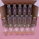 Flaschenbauer - 24 Leere Glasflaschen 250 ml mit Schraubverschluss TO43 0,25l in Gold - Zum selbst befüllen von Milchflaschen, Saftflaschen, Smoothie F