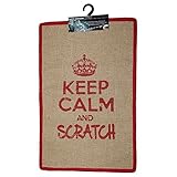 Wouapy Kratzmatte für Katzen – rechteckiger Sisalteppich – Kratzteppich – Design & Trend – Schriftzug „Keep Calm and Scratch“ – praktisch & rutschfest – R