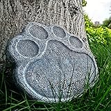 Pet Memorial Stone, Personalisierte Hohe Qualität Harz Haustier Grabstein Indoor Outdoor Garten Hinterhof Marker Haustier Geschenk Paw Print, 18x18x1,5cm,N