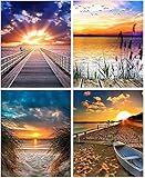 trounistro Diamond Painting, 4 Pack DIY 5d Diamant Painting Bilder, Diamant malerei Kits Malen nach Zahlen Wohnzimmer Bilder für die Inneneinrichtung (30×40cm)