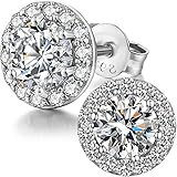 Ohrstecker Herren Zirkonia Gold,Halo Earrings,Ohrstecker Herren,Ohrringe Zirkonia Weißgold,Ohrstecker Diamant Herren,Ohrstecker Silber Zirkonia Brillant,Ohrstecker Männer,Ohrstecker Diamant Halo 10