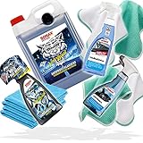 detailmate Auto Winter Set: Sonax WinterBeast AntiFrost + KlarSicht 5 L, ScheibenEnteiser 750 ml, FelgenBeast Winter SonderEdition 1L, AntiBeschlag Spray 500ml, 2x Waffeltuch, 4x Mik