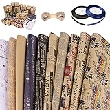 Geschenkpapier, Taumie 10 Stücke Geschenkpapier Geburtstag und 3 Rolle Band, Geschenkpapier Kinder, Geschenkverpackung Papier für Weihnachten, Valentinstag, Muttertag, für Blumen (70x50 cm) (10-2)
