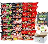 BUNDLES FOR YOU - Samyang Hot Ramen Noodles - Schärfste Nudeln der Welt Set - Vorteilspack (18x140g) 6 statt 5 Portionen pro Sorte - Korean Fire Noodle Set 2