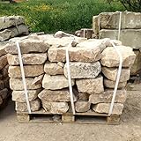 1,2 t ockerfarbene Quadrum-Premium-Sandsteine,Trockenmauersteine beige,lagerhaft, für ausgefallene Natursteinmauern. Mauersteine mit Lieferung. Trockenmauersteine Ruinenmauer Outdoorküche G