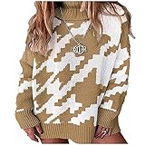 ZYUD Pullover Damen lässiger Hoodie Pullover Sweatshirt Pullover Damen Winter Elegant Rollkragenpullover Strickpullover Grobstrickpullover Langarm Lose Pulli Oberteile Damen Grobstrick Winterp